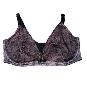 Victoria's Secret Bra Very Sexy Unlined Plunge Lace Black Pink Size 38DD